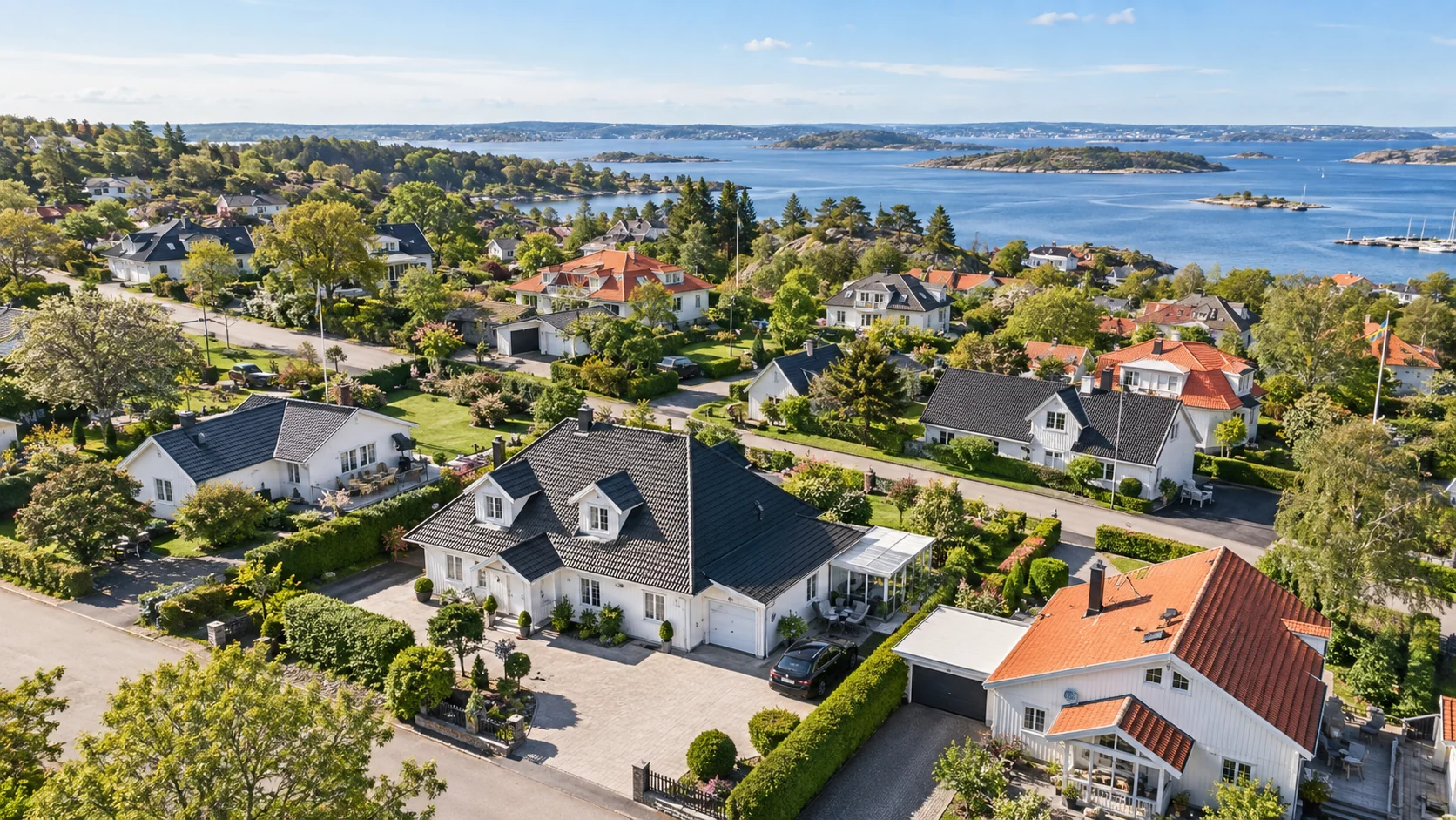 Villaområde i Jönköpings län sett från ovan